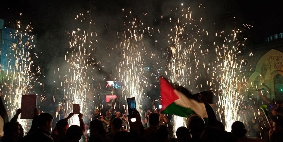 حضور مردم اردبیل در میدان فلسطین و شادی از تنبیه رژیم متجاوز صهیونیستی