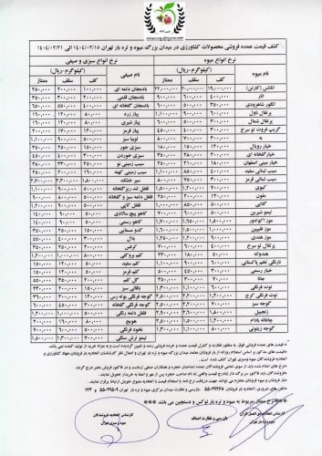 قیمت مصوب میوه و سبزی اعلام شد/ این میوه ها را بالای ۳۰۰ هزار تومان بخرید + جدول